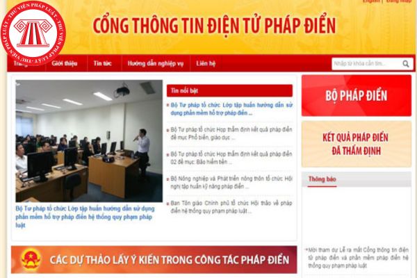 Cổng thông tin điện tử pháp điển