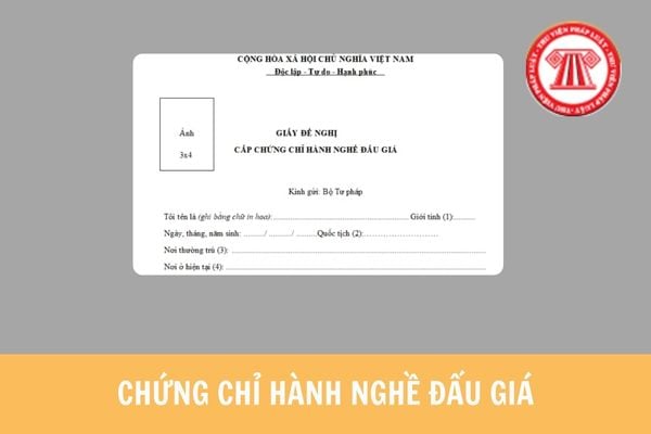 Mẫu giấy đề nghị cấp chứng chỉ hành nghề đấu giá mới nhất 2024 ra sao? Hồ sơ đề nghị cấp Chứng chỉ hành nghề đấu giá gồm những gì?