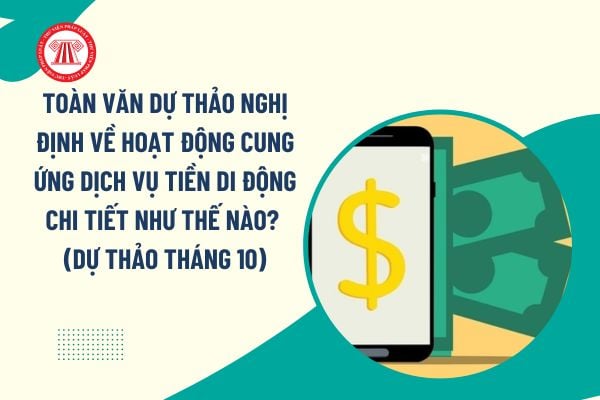 Toàn văn Dự thảo Nghị định về hoạt động cung ứng dịch vụ Tiền di động chi tiết như thế nào? (Dự thảo tháng 10)