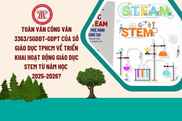 Toàn văn Công văn 3363/SGDĐT-GDPT của Sở Giáo dục TPHCM về triển khai hoạt động giáo dục STEM từ năm học 2025-2026?