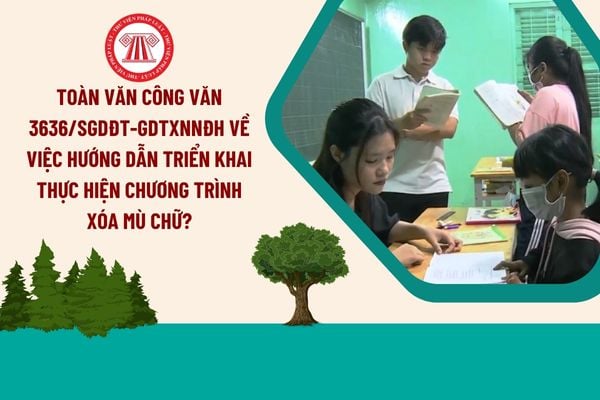 Toàn văn Công văn 3636/SGDĐT-GDTXNNĐH về việc hướng dẫn triển khai thực hiện Chương trình Xóa mù chữ?