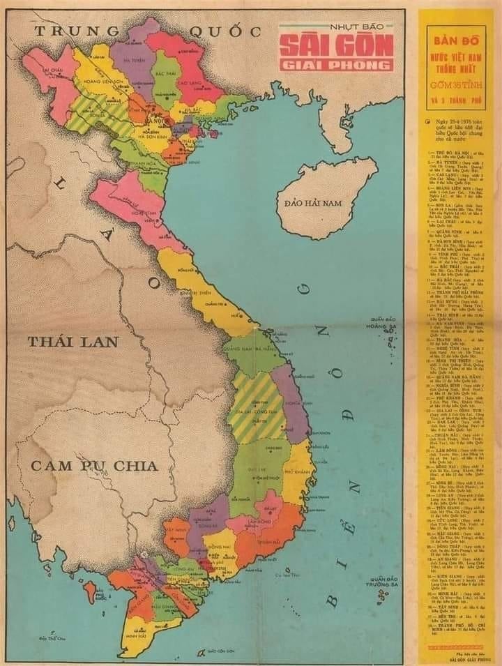 bản đồ Việt Nam 1976