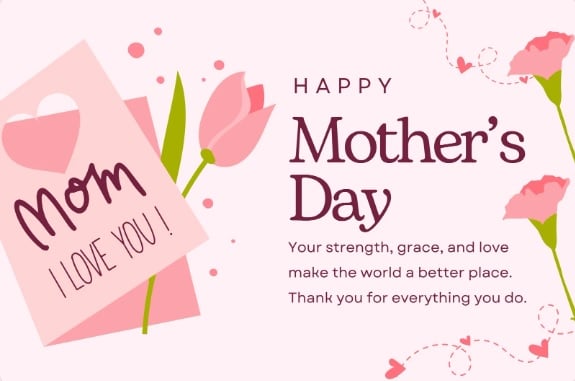 Mẫu thiệp tặng mẹ nhân Ngày của mẹ? Ngày của mẹ có phải lễ lớn? Có được nghỉ làm hưởng nguyên lương?