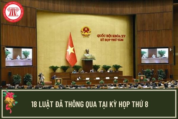 18 Luật đã thông qua tại Kỳ họp thứ 8, Quốc hội khóa XV và ngày có hiệu lực? 2 Luật Thuế đã thông qua là luật nào?