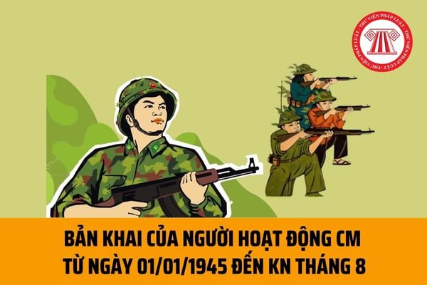 Mẫu Bản khai của người hoạt động cách mạng từ 01/01/1945 đến ngày khởi nghĩa tháng Tám năm 1945 để công nhận và giải quyết chế độ ra sao?