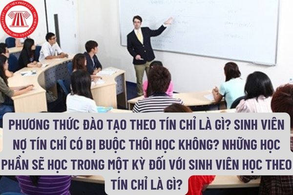 Phương thức đào tạo theo tín chỉ là gì? Sinh viên nợ tín chỉ có bị buộc thôi học không? Những học phần sẽ học trong một kỳ đối với sinh viên học theo tín chỉ là gì?