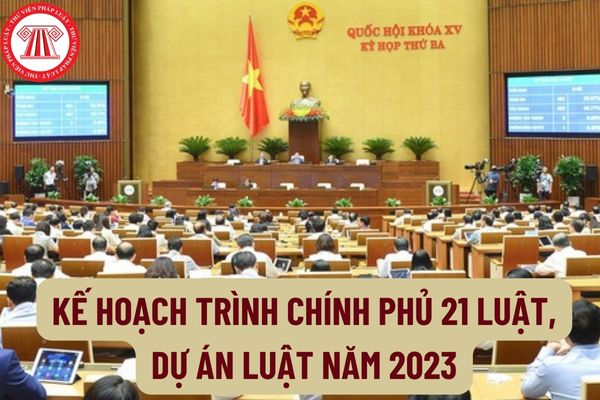 Kế hoạch trình Chính phủ 21 Luật, dự án Luật năm 2023 cụ thể như thế nào? Trách nhiệm của Văn phòng Chính phủ như thế nào?