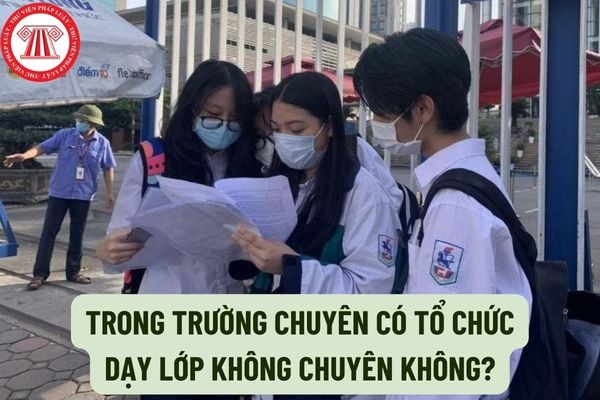 Trong trường chuyên có tổ chức dạy lớp không chuyên không? Mỗi lớp chuyên có tối đa bao nhiêu học sinh?