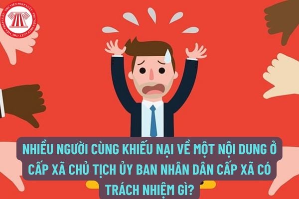 Khi phát sinh việc nhiều người cùng khiếu nại về một nội dung ở cấp xã Chủ tịch Ủy ban nhân dân cấp xã có trách nhiệm gì?