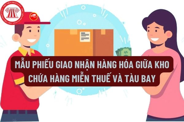 Mẫu Phiếu giao nhận hàng hóa giữa kho chứa hàng miễn thuế và tàu bay mới nhất hiện nay như thế nào?