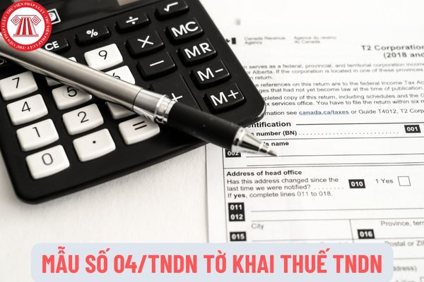 Mẫu số 04/TNDN Tờ khai thuế TNDN áp dụng đối với phương pháp tỷ lệ trên doanh thu như thế nào?