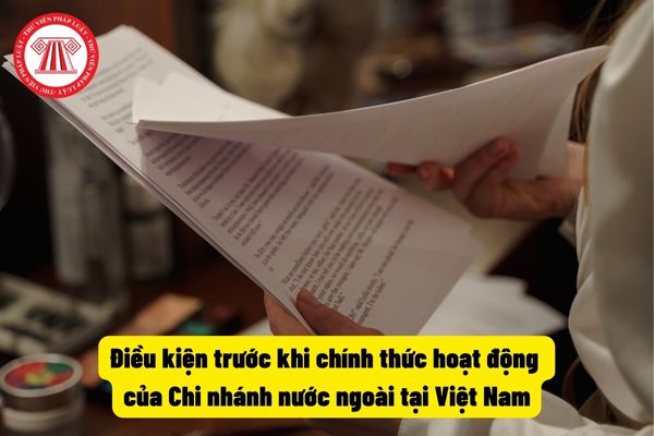 Điều kiện trước khi chính thức hoạt động của Chi nhánh nước ngoài tại Việt Nam