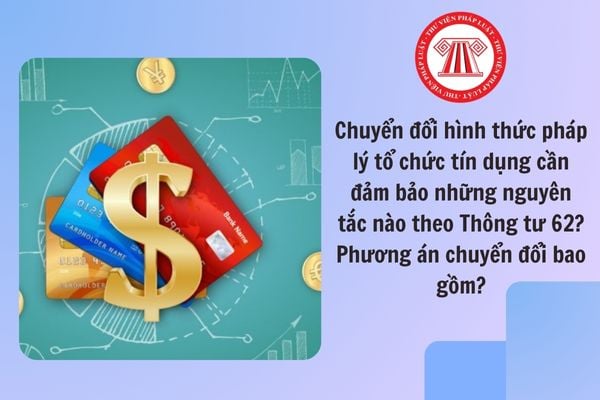 Chuyển đổi hình thức pháp lý tổ chức tín dụng cần đảm bảo những nguyên tắc nào theo Thông tư 62? Phương án chuyển đổi bao gồm?