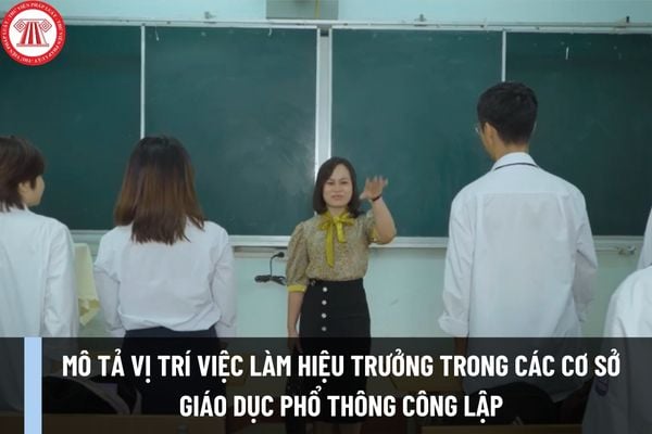 Mô tả vị trí việc làm hiệu trưởng trong các cơ sở giáo dục phổ thông công lập theo Thông tư 20/2023/TT-BGDĐT ra sao?