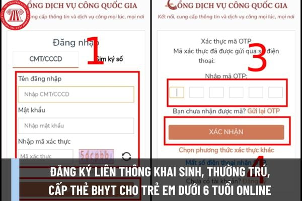 Cách đăng ký liên thông khai sinh, thường trú, cấp thẻ BHYT cho trẻ em dưới 6 tuổi online trên Cổng dịch vụ công?