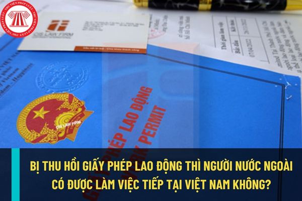 Người lao động nước ngoài bị thu hồi giấy phép lao động thì không được tiếp tục làm việc tại Việt Nam đúng không?