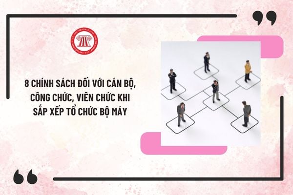 8 chính sách đối với cán bộ, công chức, viên chức khi sắp xếp tổ chức bộ máy từ 01/01/2025?