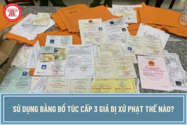 Sử dụng bằng bổ túc cấp 3 giả sẽ bị xử phạt thế nào? Có bị truy cứu trách nhiệm hình sự không?