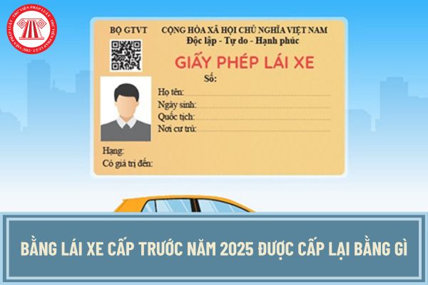 Bằng lái xe cấp trước năm 2025 được cấp lại bằng gì khi có nhu cầu đổi, cấp lại từ 01/01/2025?