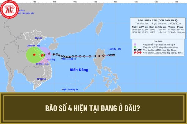 Bão số 4 hiện tại đang ở đâu? Bão số 4 di chuyển theo hướng nào? Khi nào bão số 4 vào đất liền?