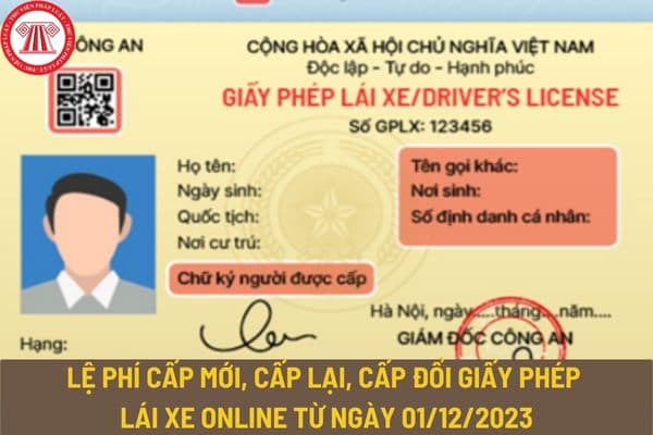 Mức lệ phí cấp mới, cấp lại, cấp đổi giấy phép lái xe máy chuyên dùng online từ ngày 01/12/2023 là bao nhiêu?