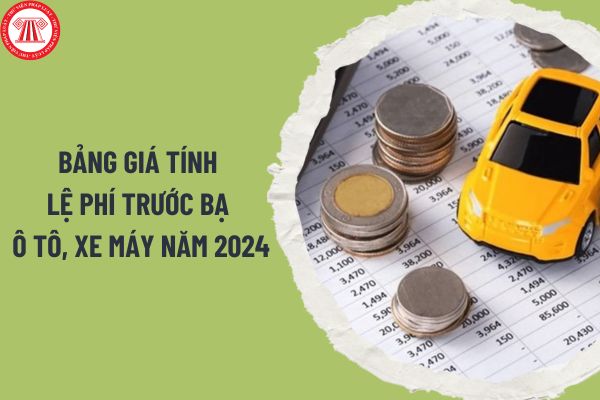 Bảng giá tính lệ phí trước bạ ô tô, xe máy năm 2024? Mức thu lệ phí trước bạ ô tô, xe máy theo tỷ lệ (%) ra sao?