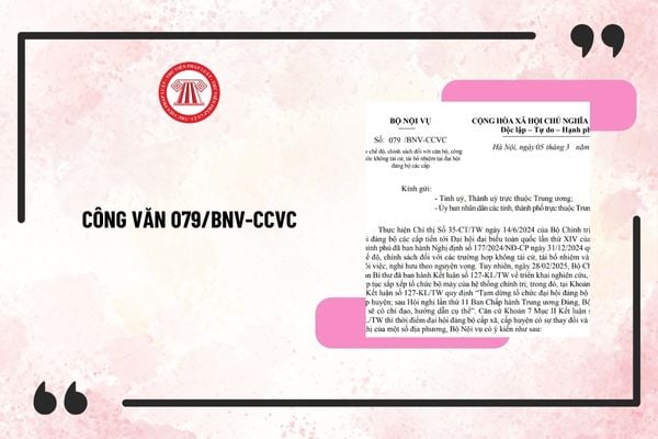 Công văn 079/BNV-CCVC tạm dừng giải quyết chế độ cho cán bộ không tái cử, tái bổ nhiệm từ ngày 5/3/2025?