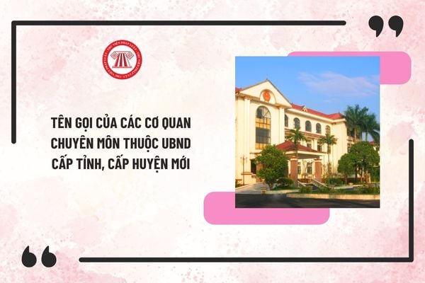 Tên gọi của các cơ quan chuyên môn thuộc UBND cấp tỉnh, cấp huyện khi tinh gọn bộ máy theo hướng dẫn mới tại Công văn 05?