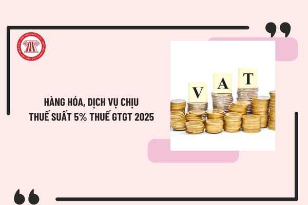 Danh sách hàng hóa, dịch vụ chịu thuế suất 5% thuế GTGT 2025? Hàng hóa, dịch vụ chịu VAT 5% mới nhất 2025 ra sao?