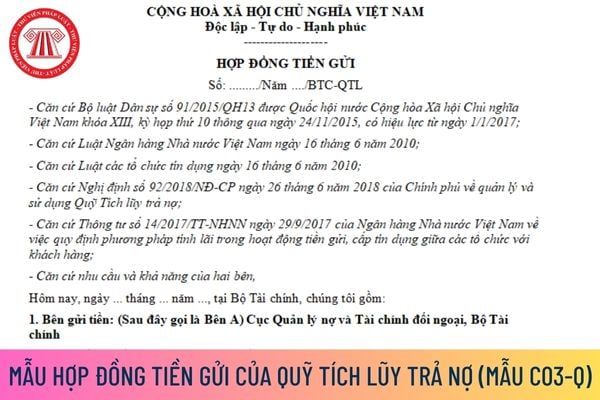 Mẫu hợp đồng tiền gửi