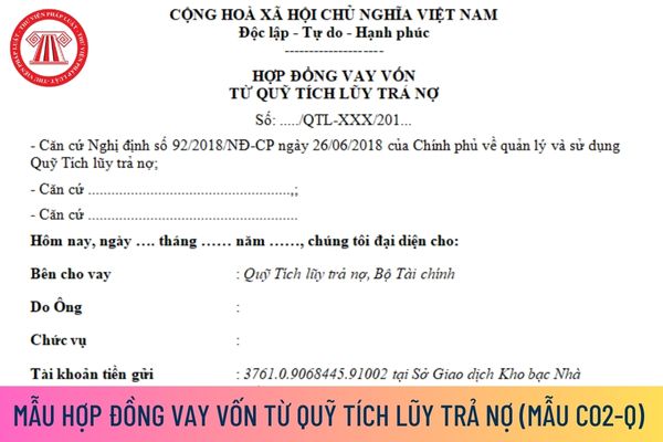 Mẫu hợp đồng vay vốn từ Quỹ Tích lũy trả nợ 