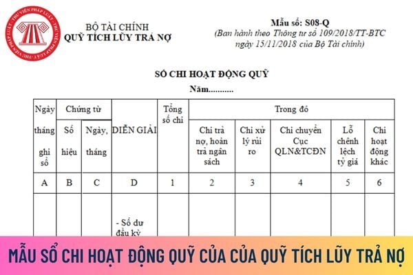 Mẫu Sổ chi hoạt động Quỹ của Quỹ Tích lũy trả nợ