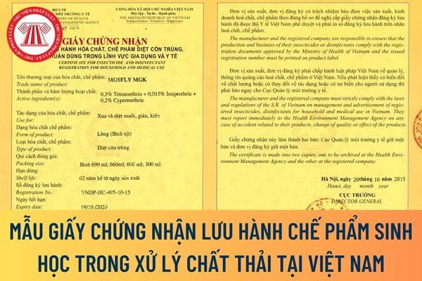 mẫu Giấy chứng nhận lưu hành chế phẩm sinh học