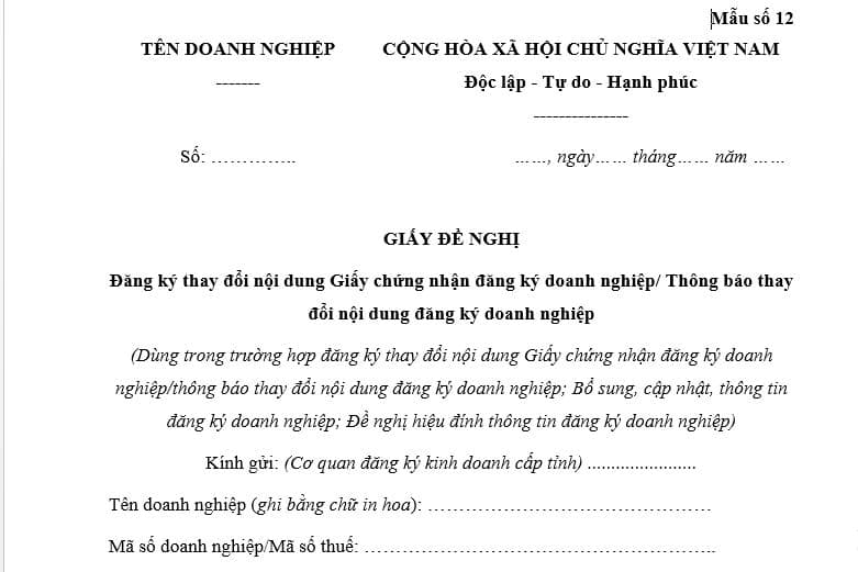 Mẫu số 12
