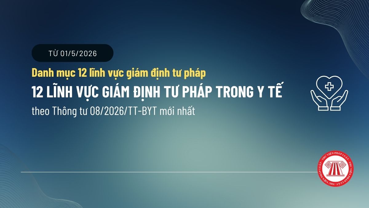 Danh mục 12 lĩnh vực giám định tư pháp trong lĩnh vực y tế theo Thông tư 08/2026/TT-BYT mới nhất?