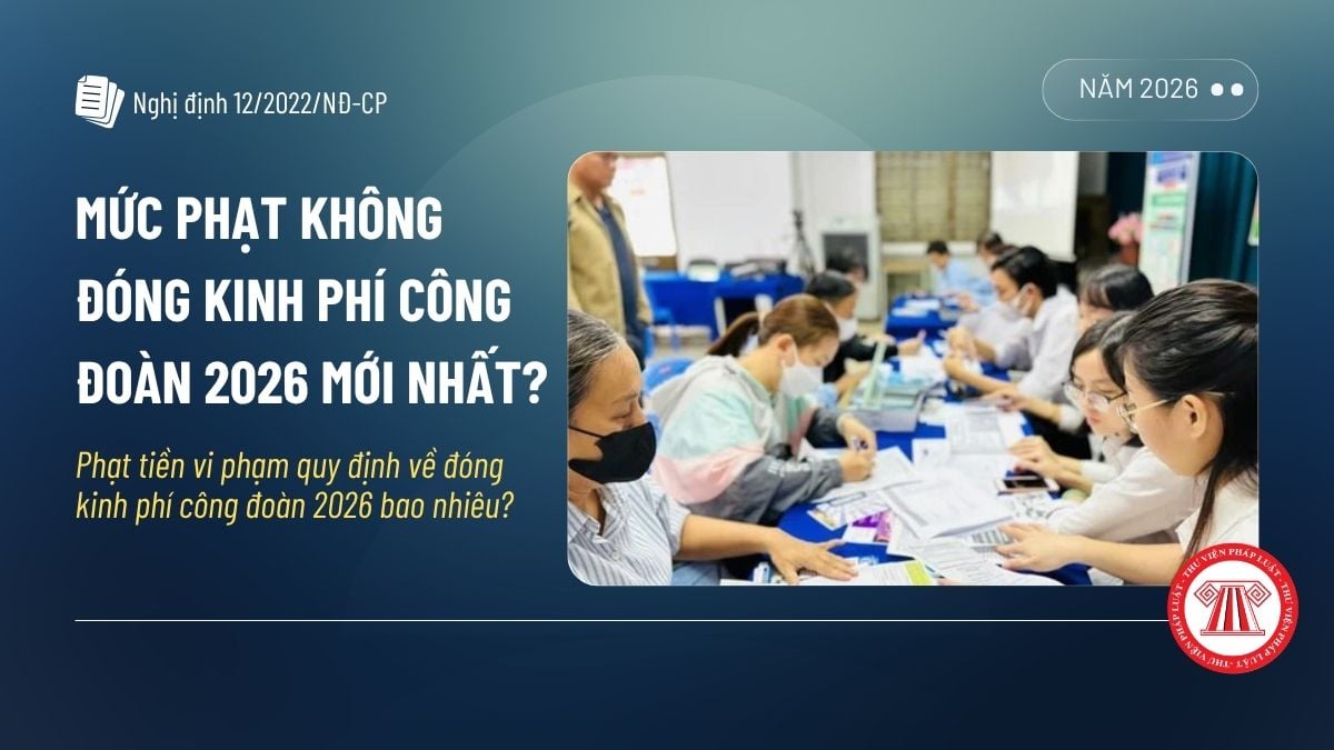 Mức phạt không đóng kinh phí công đoàn 2026 mới nhất? Phạt tiền vi phạm quy định về đóng kinh phí công đoàn 2026 bao nhiêu?