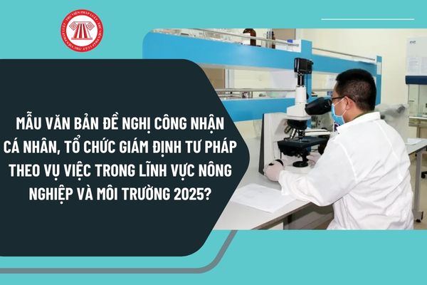 Mẫu văn bản đề nghị công nhận cá nhân, tổ chức giám định tư pháp theo vụ việc trong lĩnh vực nông nghiệp và môi trường 2025?