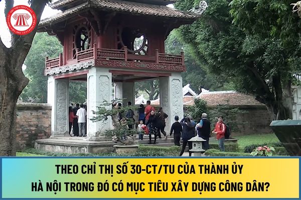 Theo Chỉ thị số 30-CT/TU của Thành ủy Hà Nội trong đó có mục tiêu xây dựng công dân như thế nào?