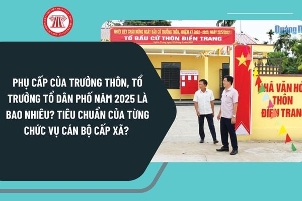 Phụ cấp của Trưởng thôn, Tổ trưởng tổ dân phố năm 2025 là bao nhiêu? Tiêu chuẩn của từng chức vụ cán bộ cấp xã? 