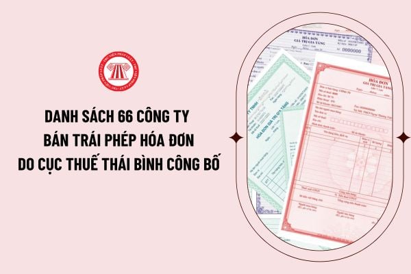 Danh sách 66 công ty bán trái phép hóa đơn do Cục thuế Thái Bình công bố mới nhất? Tải danh sách 66 công ty bán trái phép hóa đơn ở đâu?