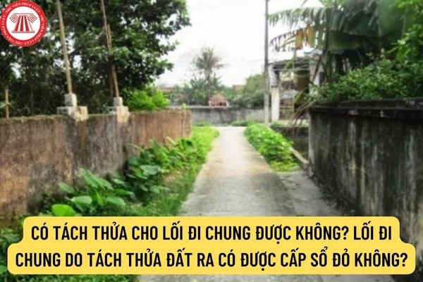 Lối đi chung phải tối thiểu bao nhiêu mét? Lối đi chung có được tách thửa theo quy định pháp luật không?