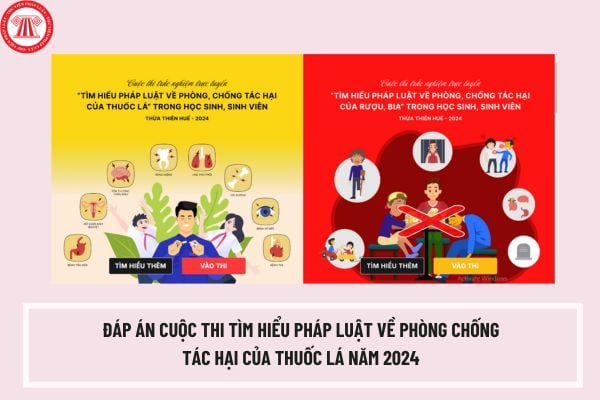 Đáp án cuộc thi tìm hiểu pháp luật về phòng chống tác hại của thuốc lá năm 2024 Thừa Thiên Huế?