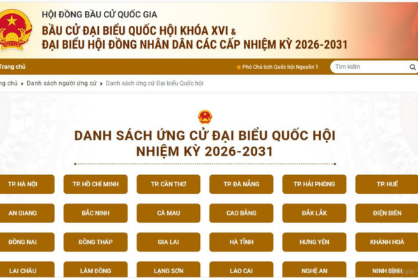Cách coi danh sách ứng cử đại biểu Quốc hội khóa 16