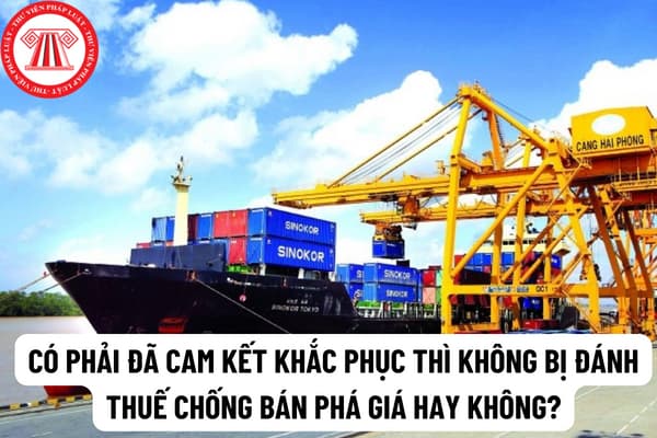 Có phải đã cam kết khắc phục việc bán phá giá thì không bị đánh thuế chống bán phá giá hay không?