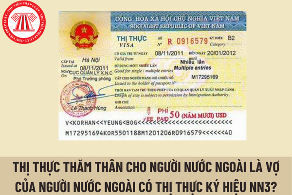 Thị thực thăm thân có được cấp cho người nước ngoài là vợ của người nước ngoài có thị thực ký hiệu NN3?