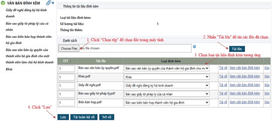 Nộp hồ sơ