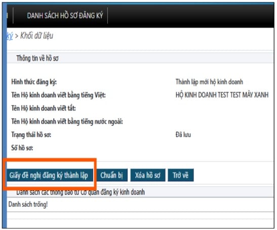 Tạo giấy đề nghị