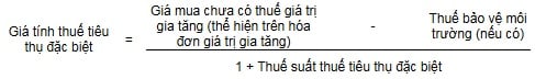 giá tính thuế tiêu thụ đặc biệt