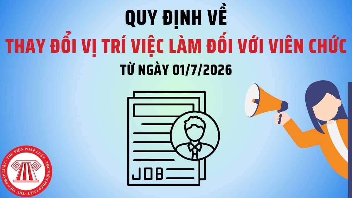 Quy định về Thay đổi vị trí việc làm đối với viên chức từ ngày 01/7/2026 theo Nghị định 259/2026/NĐ-CP?