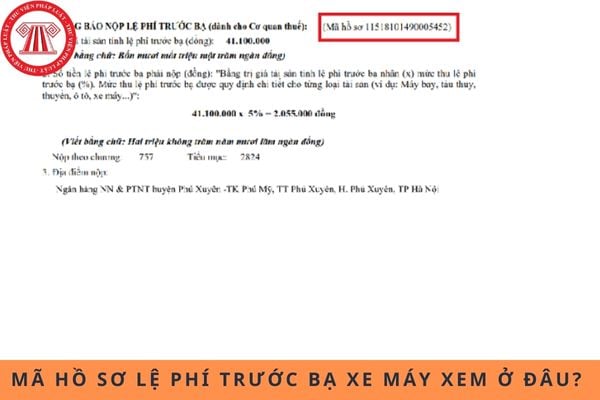 Mã hồ sơ lệ phí trước bạ xe máy xem ở đâu? Mức thu lệ phí trước bạ đối với xe máy là bao nhiêu?